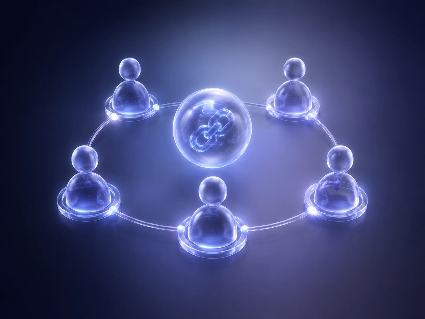 People connected through a shared blockchain network