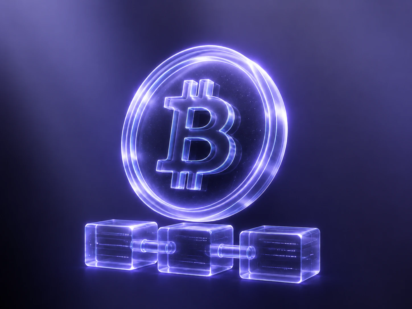 Bitcoin token connected to a blockchain