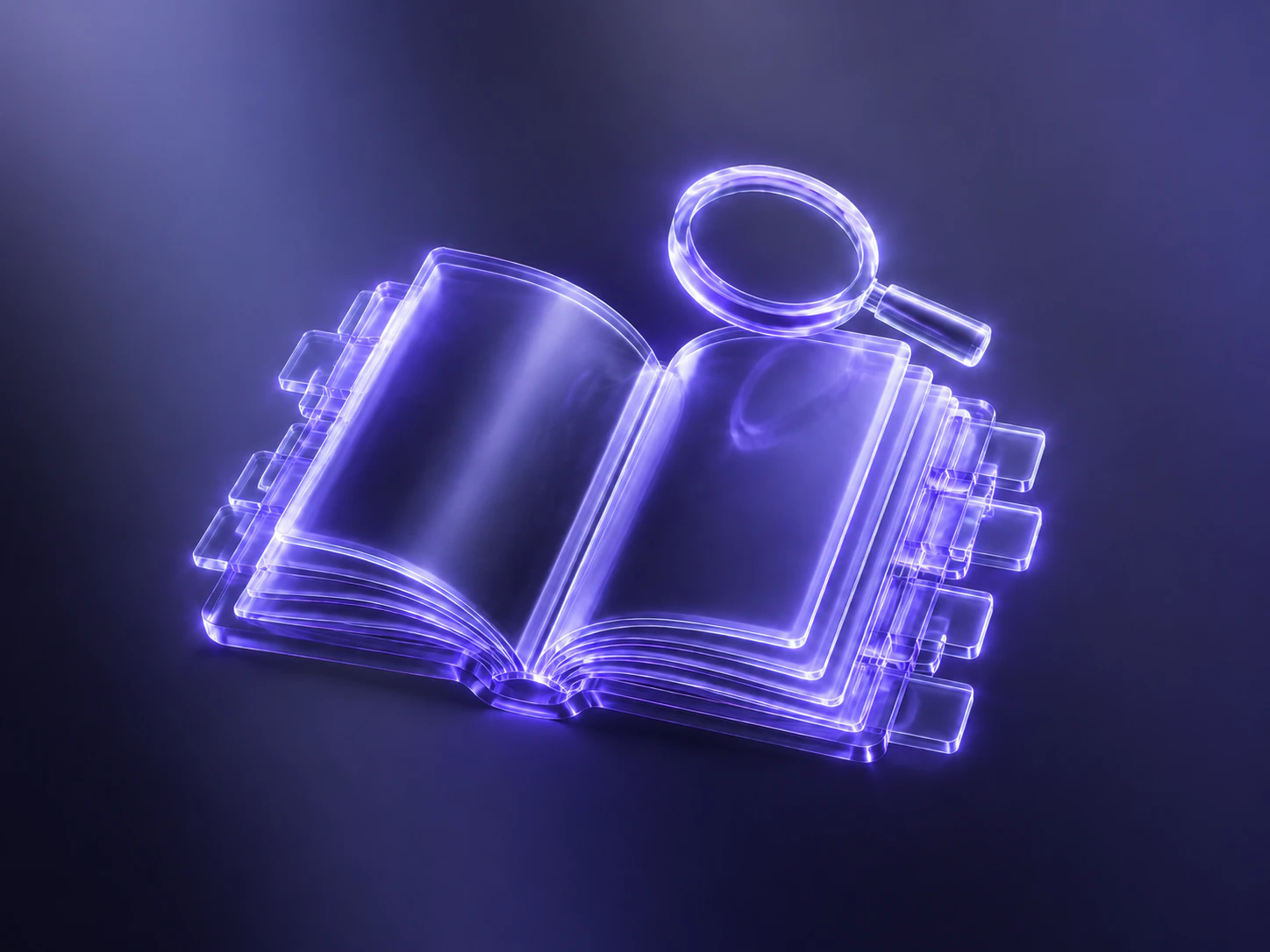 Open reference book surrounded by crypto symbols