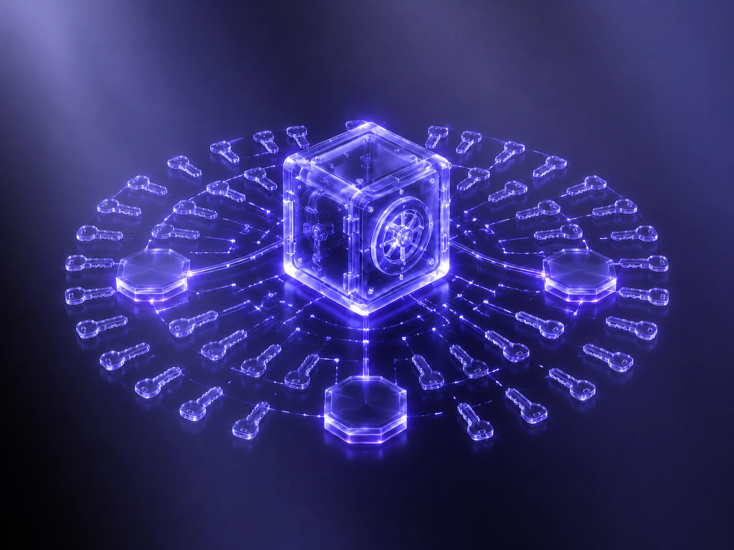 Institutional vault distributing protected keys at scale
