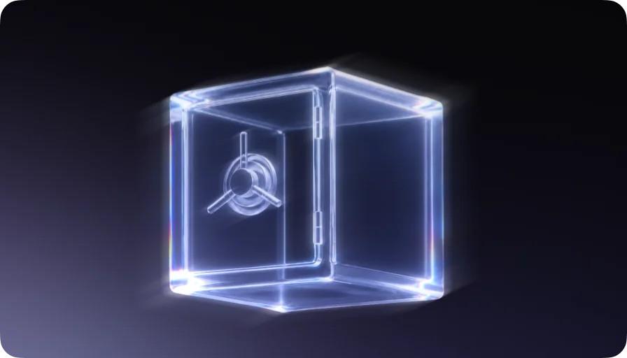 Transparent smart contract vault under inspection