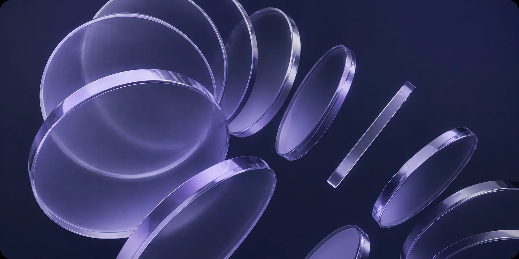 Floating translucent cryptocurrency coins